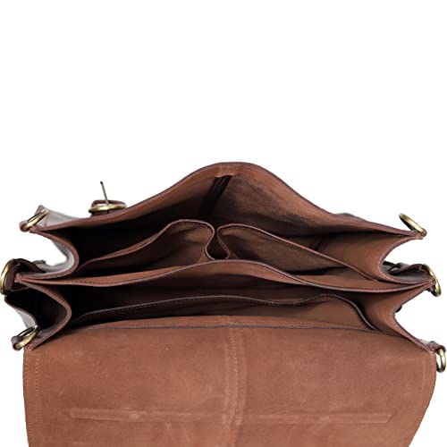 Cuero Leather Briefcase 18 Inch Laptop Messenger Bags For Men And Women Best Office School College Briefcase Shoulder Bag #TOP2