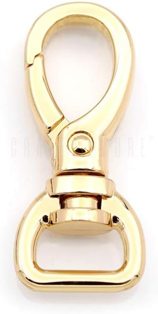 CRAFTMEMORE 2pcs Oval Snap Hooks Heavy Duty Metal Push Gate Swivel Lobster Clasp Keychain Clip Purse Making Accessories SC09 (1/2 Inch, Gold) - Image 2