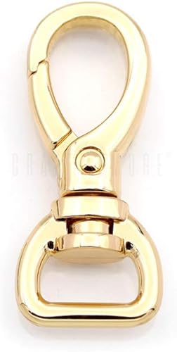 Miniatura 2 de CRAFTMEMORE 2 ganchos ovalados de metal resistente para puerta de empuje giratoria con cierre de langosta para llavero, accesorios para hacer