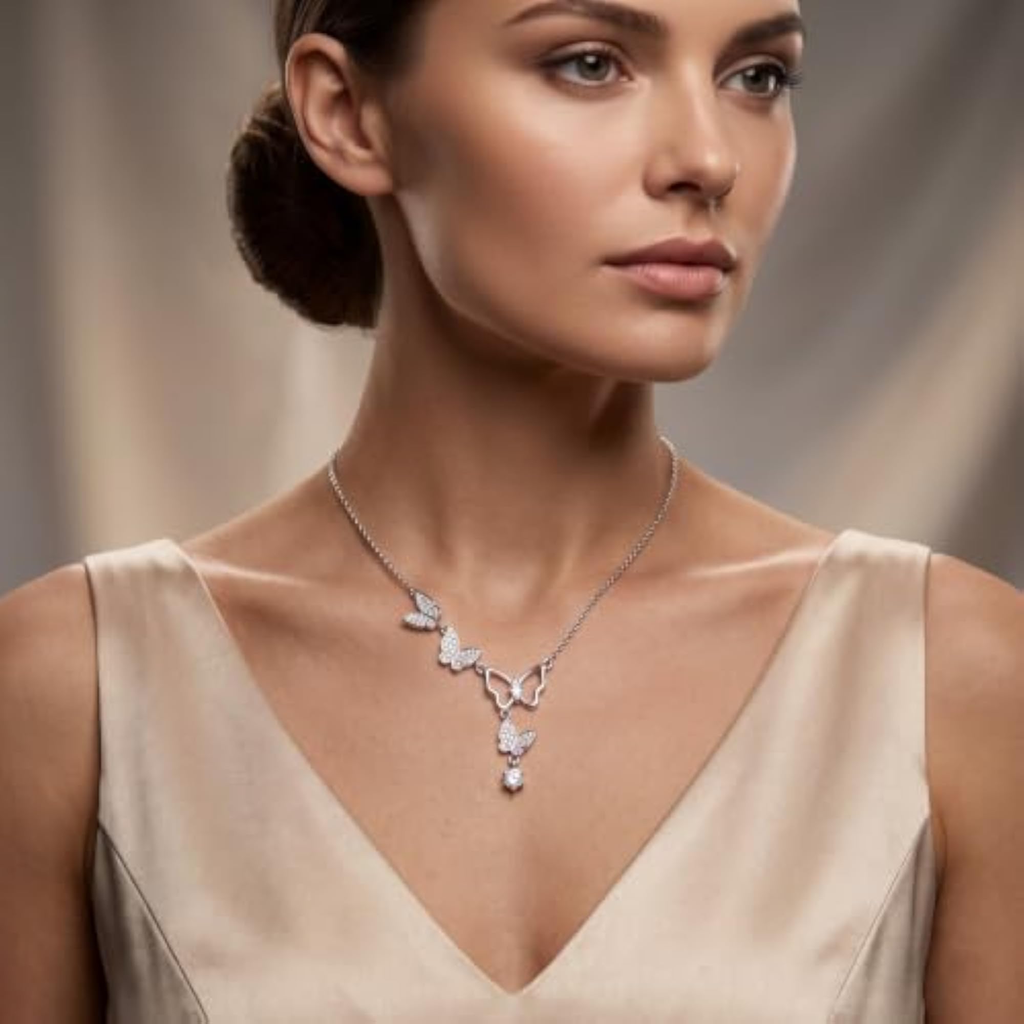 Nature-Inspired Stainless Steel Pendant Chain Necklace