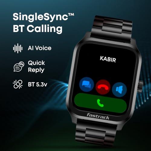 Image of Fastrack Limitless FS2 Classic Smart Watch, 1.83 inch TFT Display, 240 * 284 Pixel Resolution, SingleSync BT Calling, AI Voice Assistant, 100+ Sports Modes & Smartwatch Faces, IP68 (Black)