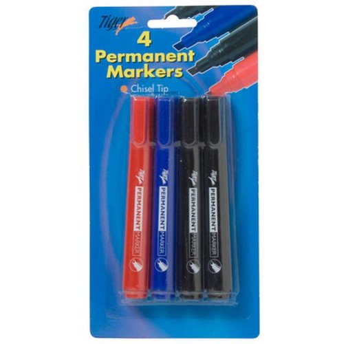 4Pk 4Mm Chisel Tip Permanent Markers