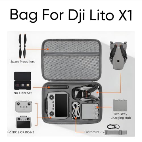 Image of GetZget Carrying Case Bag Compatible with DJI Lito X1 & Accessories Compact Combo Case Travel Protection (Lito X1)(Grey)