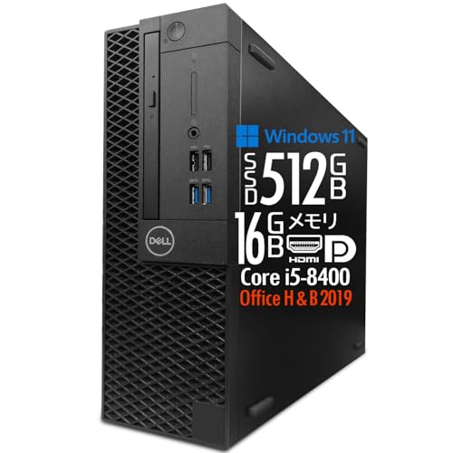 �y�����ςݕi�z�f�X�N�g�b�vPC OptiPlex 3060/Windows11 Pro/��8���� Core i5-8400/SSD512GB/������16GB/DVD-ROM�h���C�u/MS Office H&B 2019/HDMI/DP/VGA/3��ʏo�͑�