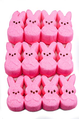 Marshmallow Rabbit Peeps – Easter Bunny Themed Candy w/Jumping Bunny Novelty Toy (2pks of 12)