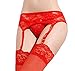 Produktbild Damen strapsstrümpfe Gürtel Spitze Dessous Oberschenkel Hohe Strümpfe mit Strumpfgürtel Rot