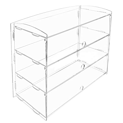 Vitrina acrílica para pastelería y pastelería, 3 niveles, transparente, para pastelería, queso, pasteles, alimentos, perritos calientes