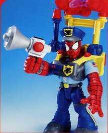 Toy Biz Spider-Man & Friends 6" Police Officer Spider-Man with Web-Net Projectile