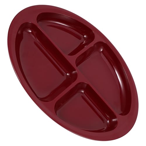 HOLIDYOYO Multi-grid Plate Elderly Food Plate Dividers Anti-slip Base Heat Resistant Easy Maintenance Dinnerware