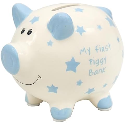lesser and pavey White & Blue Piggy Bank Cover