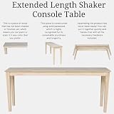 International Concepts Shaker Console Table - rozszerzona długość - 183 cm, niedokończony