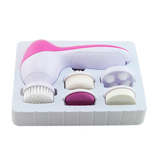 Scenstar 5 in 1 Waterproof Electric Facial & Body Cleansing Brush Kit-Deep Clean Electric Facial Cleaner Face Spa Skin Care Brush Massager Scrubber