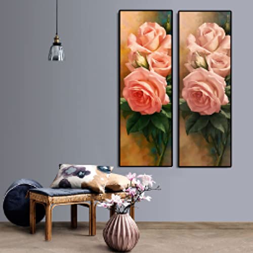 Tableau fleurs de rose sur toile grand format pour illuminer votre décoration de salon