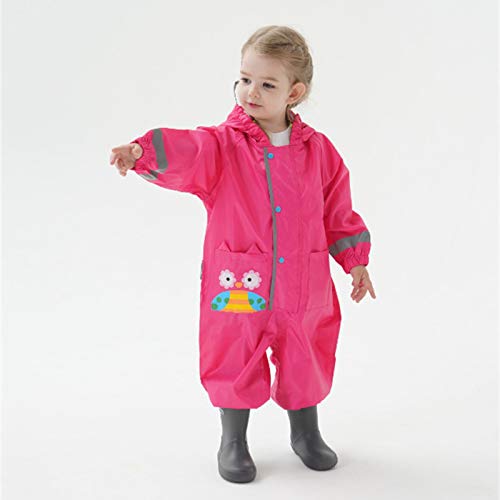 Toddler Rain Suit,Boys Girls One Piece Hoodie Waterproof Rain Jacket Kids Rainsuit,Unisex Baby Raincoat for Boys3
