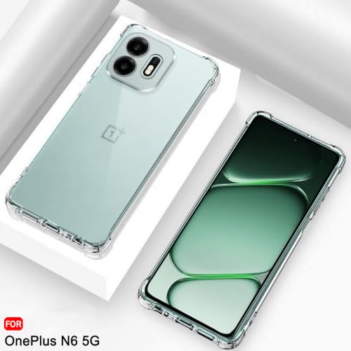 Image of TheGiftKart Transparent Crystal Clear Back Cover Case for OnePlus N6 5G | Shockproof Soft TPU Case | Cushioned Edges for Ultimate Protection Back Cover Case for OnePlus N6 5G (TPU, Transparent)
