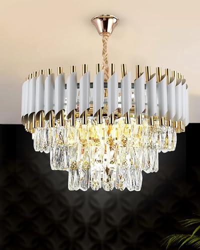 Homesake® 15" 5-Light Modern Crystal Chandelier Light Fixtures 3-...