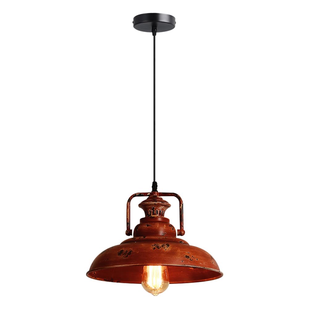TTBDDDYH Retro Industrial Style Hanging Lamp, Flush Mount Ceiling Pendant Light, E26 Light Source Single Head Chandelier, Restaurant Bar Balcony Decoration Lighting Fixtures