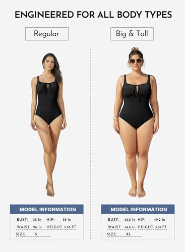 Image of Aleumdr Womens Textured One Piece Swimsuit Tummy Control Bathing Suit Tie Knot Cutout Swimwear
