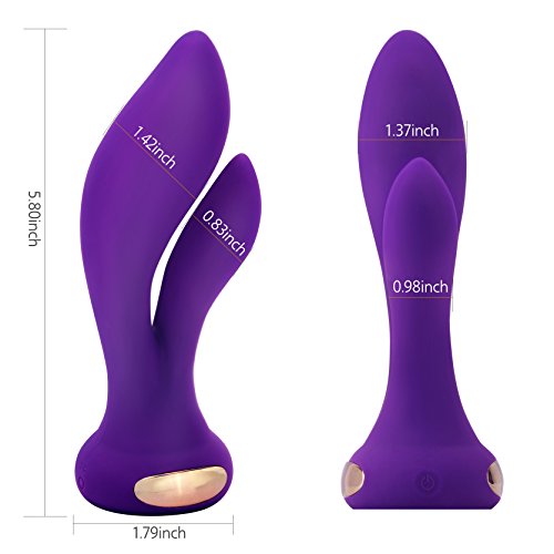Imo Vibrating G-Spot Rabbit Massager - Dual Motors Stimulation Vibrator - Quiet Yet Powerful - Rechargeable & Waterproof - Best For Women Or Couples (Purple) #TOP1