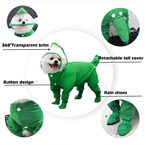 Capinho de chuva de cachorro pequeno usa chuva de estimação com capuz de pet-pernas Poncho à prova d