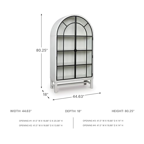 Image of Signature Design by Ashley Basinger Display Cabinet, White Farmhouse