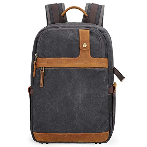 Fotorucksack DSLR Kamerarucksack Canvas Diebstahlsicher Wasserabweisend Mit Regenschutz Für 15 Zoll Laptop, Spiegelreflexkamera, Objektive,