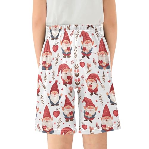 ALAZA Valentine's Day Heart Gnomes Pajama Shorts Sleep Shorts Pant Lounge Pajama Bottoms Elastic Waist with Pockets2