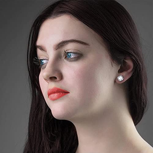 Pearl Earrings for Women Freshwater Cultured Pearl Stud Earrings 925 Sterling Silver Cubic Zirconia Stud Earrings for Mother Her2
