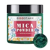 GOODTAKE Dark Green Mica Powder, Natural Mica Powders for Epoxy Resin, Eye Shadow, Car Paint, Dye, Soap Making, Nail Polish, Candle Making, Bath Bombs - Epoxy Resin Color Pigment (Dark Green, 2 oz)