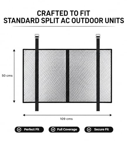 Image of AC Outdoor Unit Protector Cover (Upto 2 Ton) for Split AC | Outdoor AC Cover with Heat-Insulated Reflective Shield | Waterproof & Dustproof Protection