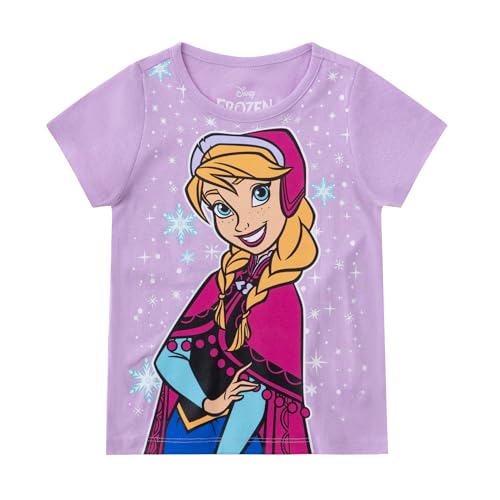 Disney Frozen Elsa, Anna, and Olaf Girls 4 Piece Short Sleeve T-Shirt for Toddler and Big Kids4