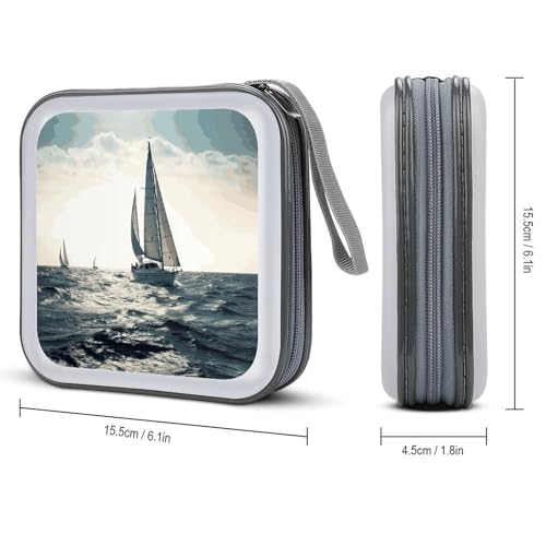 Funda para CD portátil de plástico duro Ocean Sailing con bolsa de almacenamiento grande 3
