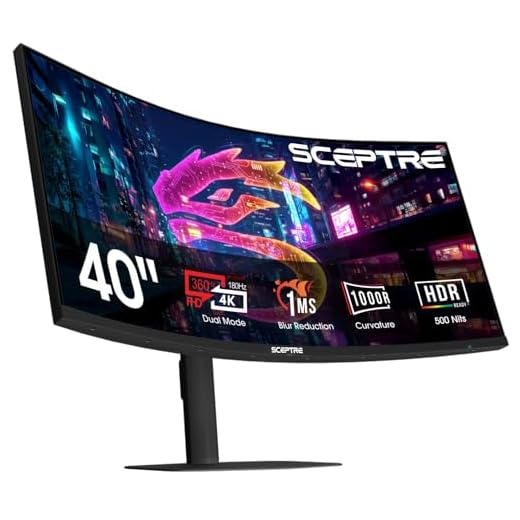New! Sceptre Curved 39.7-inch 5K2K 5120 x 2160 UHD+ Prime Gaming Monitor up to 180Hz 1000R 1ms DisplayPort X2 HDMI X2 Build-in Speakers, Height Adjustable Machine Black 2027 (C415B-UUS360 Series)