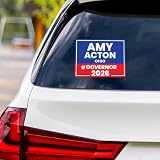 Amy Acton for Ohio Governor 2026 Vinyl Sticker, Vote Amy Acton, Ohio Governor Elections 2026 Bumper Sticker (Blue/Red, Rectangle, 6" x 4.5")