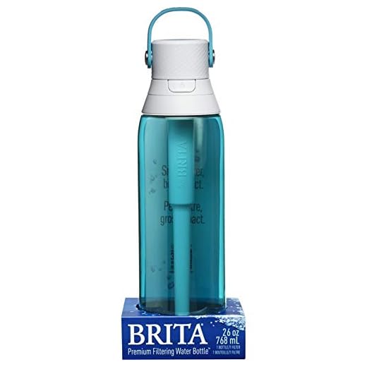 Brita 26 Ounce Premium Filtering Water Bottle with Filter - BPA Free - Sea Glass