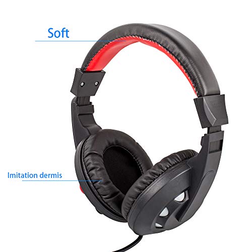 Gaming Headset,Yucool 3.5Mm Wired Bass Stereo Noise Isolation Gaming Headphones With Microphone,Led Light And Volume Control For Ps4,Cellphone,Laptop Computer(Black And Red) #TOP2