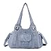 Angelkiss Geldbörsen und Handtaschen für Damen, gewaschenes veganes Leder, Crossbody, Hobo, Umhängetasche, Schultertasche, himmelblau, Large