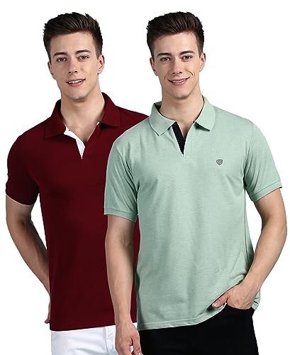 Image of Lux Cozi Men Cotton Solid Regular Fit Polo Shirt