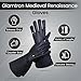 Generic Glamtron Medieval Renaissance Gloves Pure Lambskin Leather Cosplay Gauntlet Gloves Long Arm Cuff (Small), Black