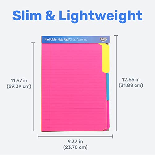 Find It File Folder Notepad - Pack of 12-9.5 x 12.5 Inch Notebook Organizer Folders for Filing, Document, and Clipboard Organization - Assorted Neon Colors - Image 5