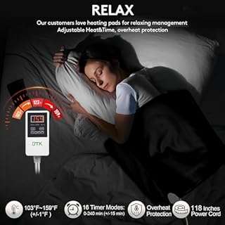 UTK Far Infrared Heating Pad, Natural Jade & Tourmaline Stones, Medium plus 38"x 21"