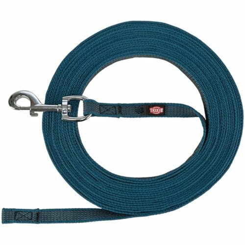 Trixie - Trixie Hundeleine Schleppleine mit Gummi Anti-Rutsch Petrol blau