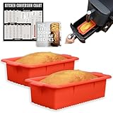 INFRAOVENS Air Fryer Silicone Loaf Pans for Baking, Non-Stick Bread Cake Pan for Ninja DoubleStack XL 2-Basket 10QT SL401, Airfryer Bakeware Sets, Meatloaf Brownie Corn, BPA Free