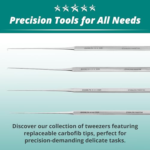 Image of Excelta Precision Micro Tip Probe, Ultra-Fine .001 inch Stainless Steel Tip, Ideal for Microcircuits, 6.5 inch Length, Professional