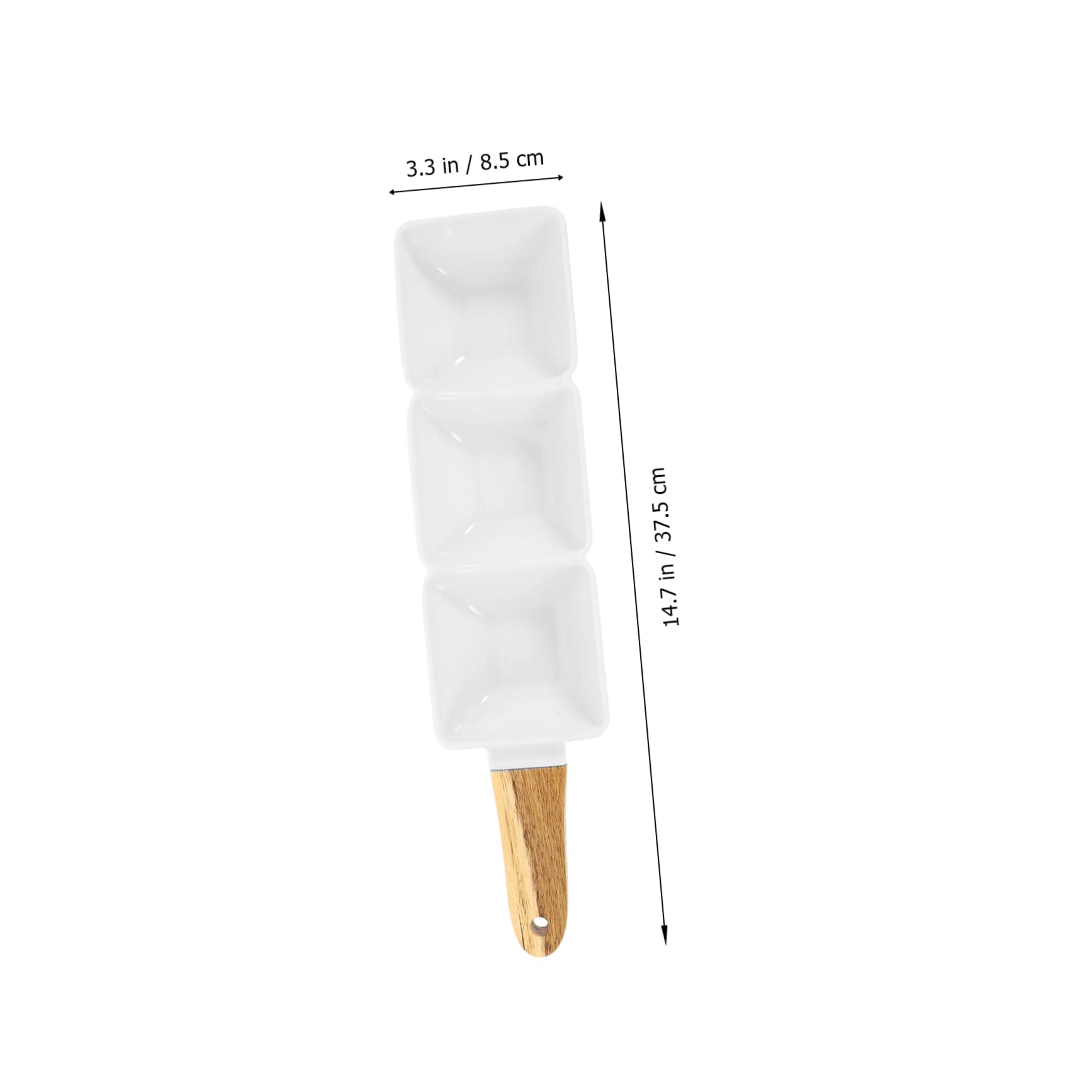 Alipis 2 piezas Tazón de Cerámica Asa y Compartimentos para Aperitivos Ensaladas y Condimentos para Decorar la Mesa y Servir Snacks