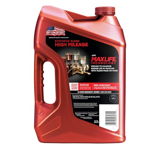 Image of Valvoline High Mileage with MaxLife Technology SAE 10W-40 Synthetic Blend Motor Oil 5 QT, Case of 3 (Packaging May Vary)
