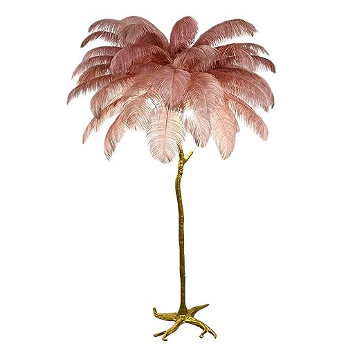 Lámpara de pie de plumas naturales CCXXYGWJ haz tu hogar cálido y elegante