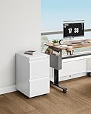 YITAHOME Mobile Filing Cabinet with 2 Lockable Drawers, Anti-tipping Rolling Filing Cabinet with Wheel for Home Office, Under Desk File Storage Cabinets for Letter/Legal/A4 Size, White, 51 x 39 x 71cm - Image 6