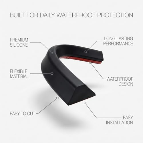 Image of Silicone Shower Water Barrier Strip 2 Meter, Flexible Bathroom Water Dam with Self Adhesive Tape & Sealant, Waterproof Floor Threshold Strip for Shower, Bathtub, Kitchen & Wet Areas