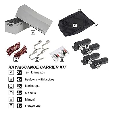 Universal Kayak Carrier Kit Kayak Foam Blocks for Roof Soft Standard Replacement Car Top Roof Racks Pads with Tie-Downs, 12 inch